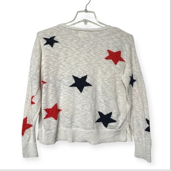 Loft Lou & Grey Star Pattern Sweater - White with Red and Blue Stars - Picture 5 of 9